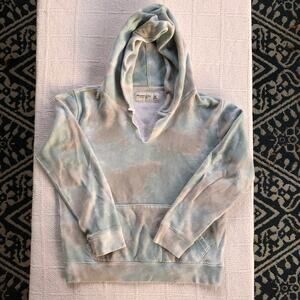 American Eagle Tie Dye Hoodie Hooded Sweatshirt Women’s Size XS Blue Gray Clouds